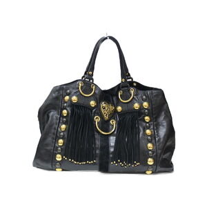 GUCCI Babushka Black Leather Tote Bag
